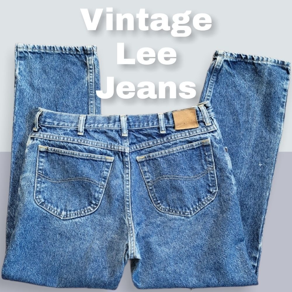 Vintage Lee Medium Blue Wash High Waist Mom Jeans - Picture 4 of 6